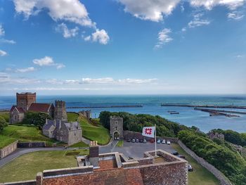 Scenic view of dover sea against sky