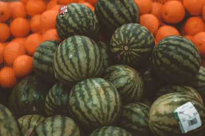 Full frame shot of pumpkins for sale