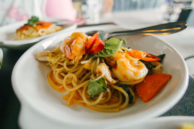 Close-up of food in bowl on table