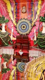 View of multi colored wall