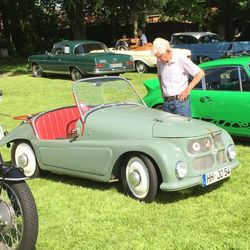 Vintage car on grass