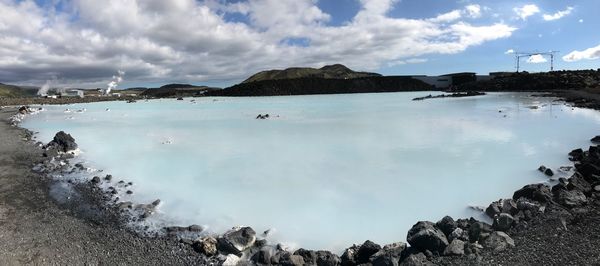 Panoramic view of lake against sky