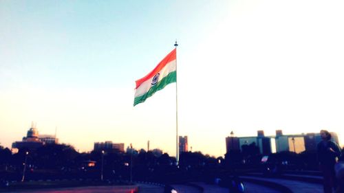 Close-up of flag against clear sky