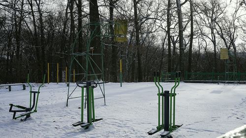 Empty bench in park