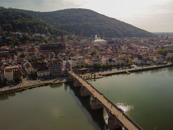 Heidelberg skyline aerial view from above skyline aerial view of old town river