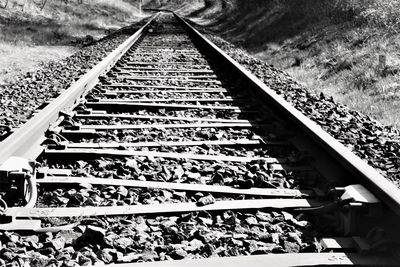 High angle view of railroad tracks