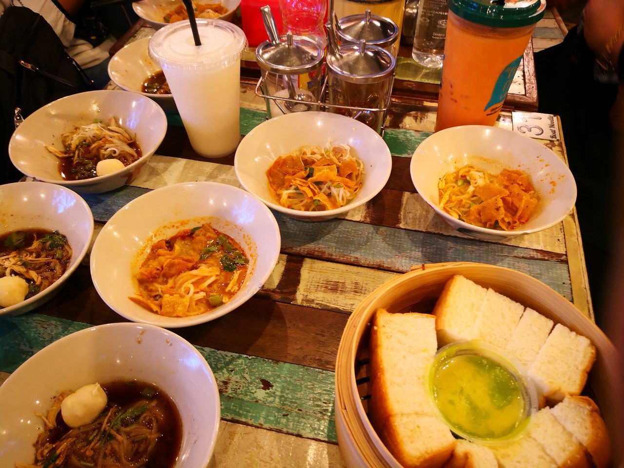 CLOSE-UP OF FOOD SERVED ON TABLE