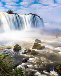 Scenic view of waterfall