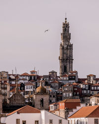 Buildings against clear sky in city