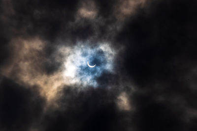 Low angle view of moon in sky