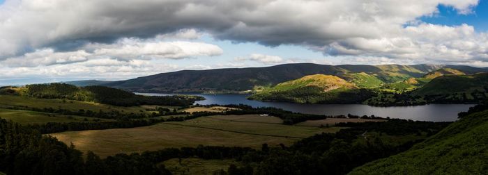 Scenic view of ullswater landscape against sky