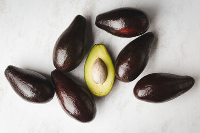 High angle view of fruits on table