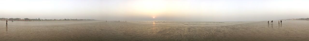 Panoramic view of land against sky during sunset