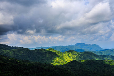 Scenic view of mountains against sky