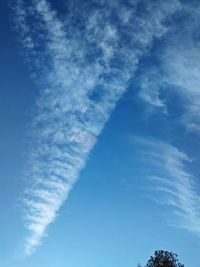 Low angle view of vapor trail in sky