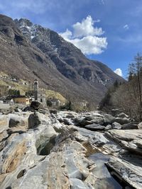 Scenic view of mountains against sky