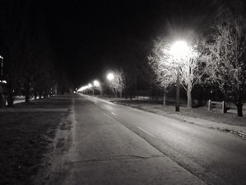 Empty road at night