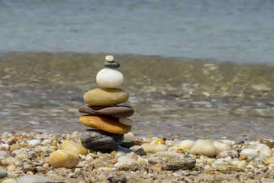 Stack of stones on beach
