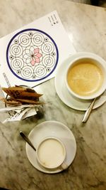Coffee cup on table