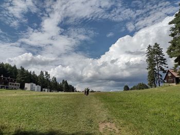 Scenic view of field against sky