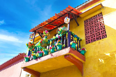 Low angle view of traditional building against sky