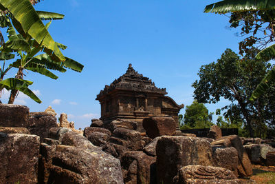 Low angle view of temple against clear sky