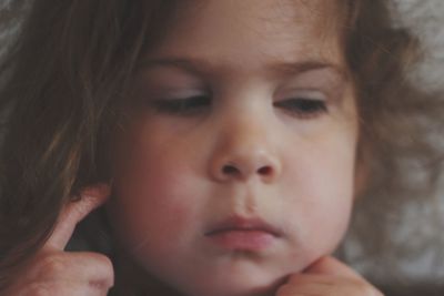 Close-up of baby girl