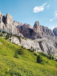 Scenic view of rocky mountains against sky