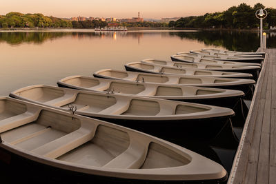 Empty boats in lake