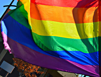 Multi colored flags on rainbow