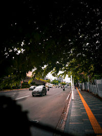 Cars on street in city