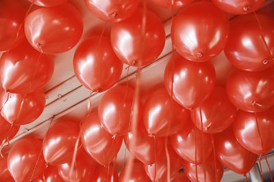 Full frame shot of red balloons