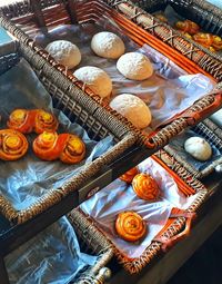 High angle view of food on table