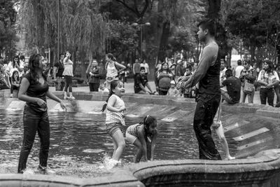 People playing in water