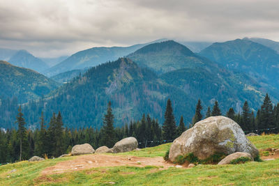 Scenic view of mountains against sky