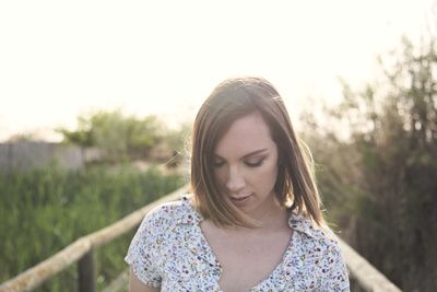 Portrait of a beautiful young woman