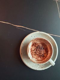 High angle view of coffee on table