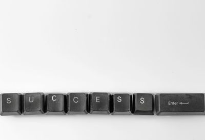 Close-up of text against white background