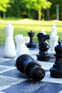 Large chess pieces in park