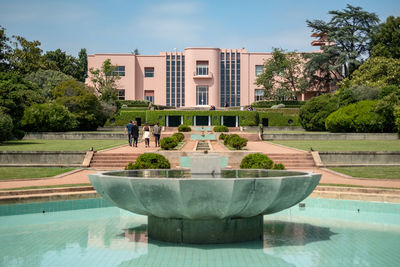 Fountain in swimming pool