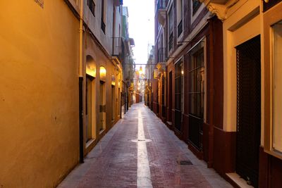 Narrow alley amidst buildings in city