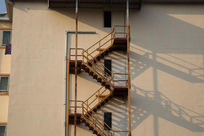 High angle view of staircase by building