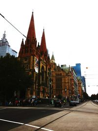 View of buildings along road