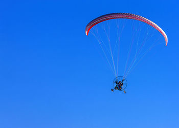 The sport paramotor and blue sky on kamchatka, russia