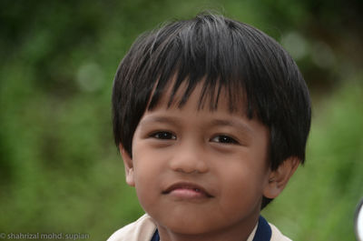 Close-up portrait of cute boy