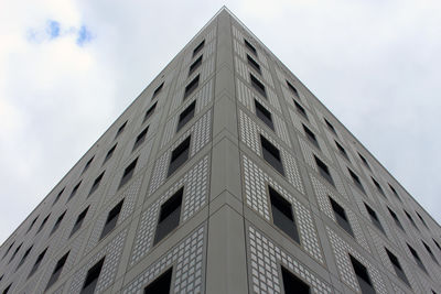 Low angle view of modern building against sky