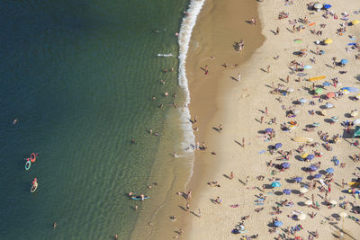 High angle view of people at beach