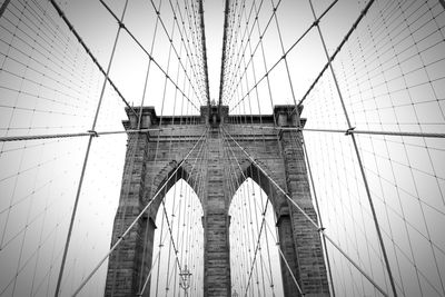 Low angle view of suspension bridge