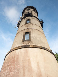 Old stony lookout tower on northen peak of hochwald mountain, lusitian mountains region. historical