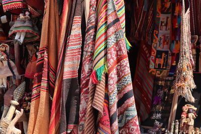 Fabrics for sale at market